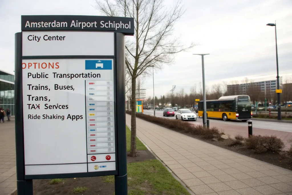 Cómo ir del aeropuerto de Ámsterdam al centro Viajeros recién llegados orientándose en Schiphol