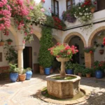 Córdoba mayo patio florido con fuente Córdoba: entre la historia y el Romanticismo