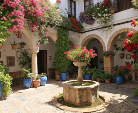 Córdoba mayo patio florido con fuente Córdoba: entre la historia y el Romanticismo