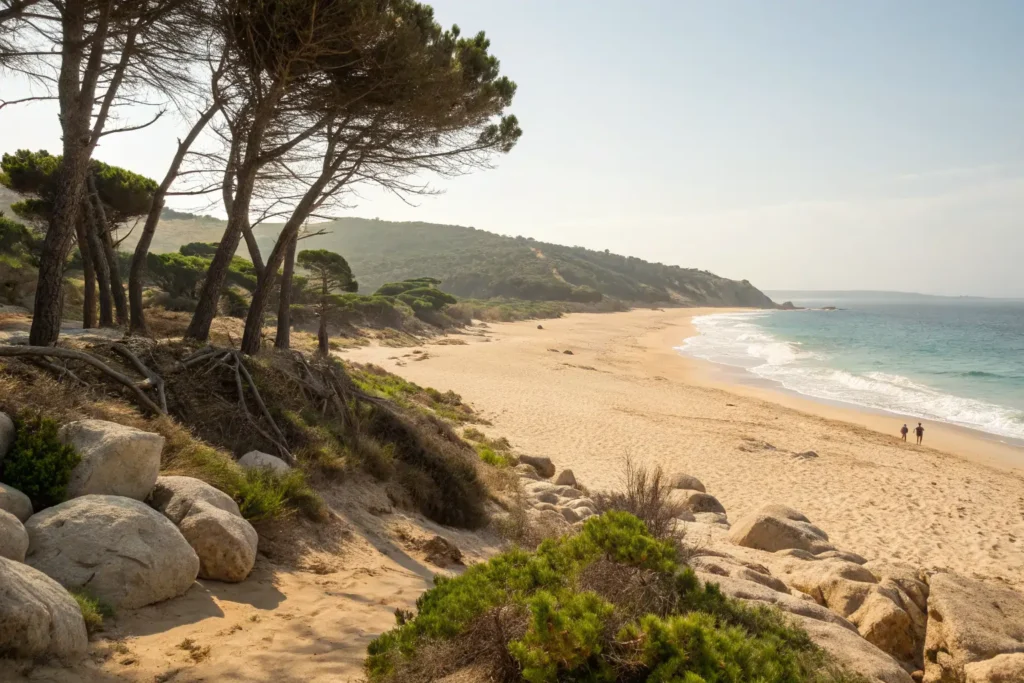 Las Playas Secretas de la Costa de la Luz Vista tranquila de la Playa de los Alemanes al atardecer