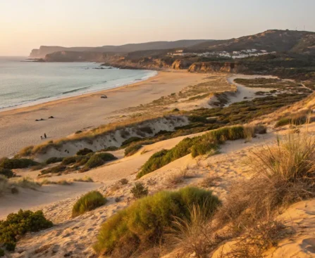 Playa secreta de la Costa de la Luz al atardecer
